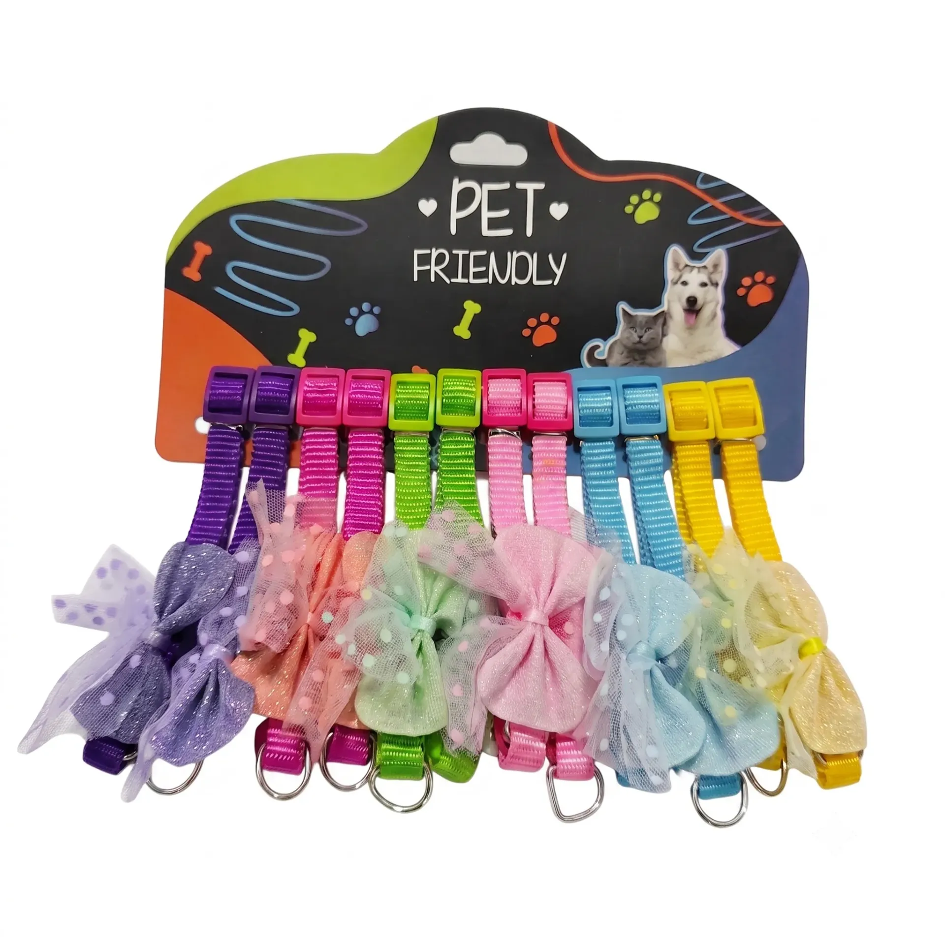 COLLAR PARA MASCOTA MOÑO X 12 - GATOS PERROS