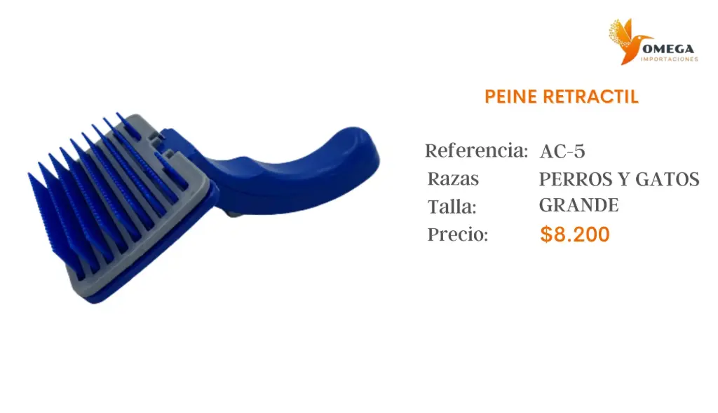 [LM-3307] PEINE PLASTICO CON REMOVEDOR DE PELO - GRANDE