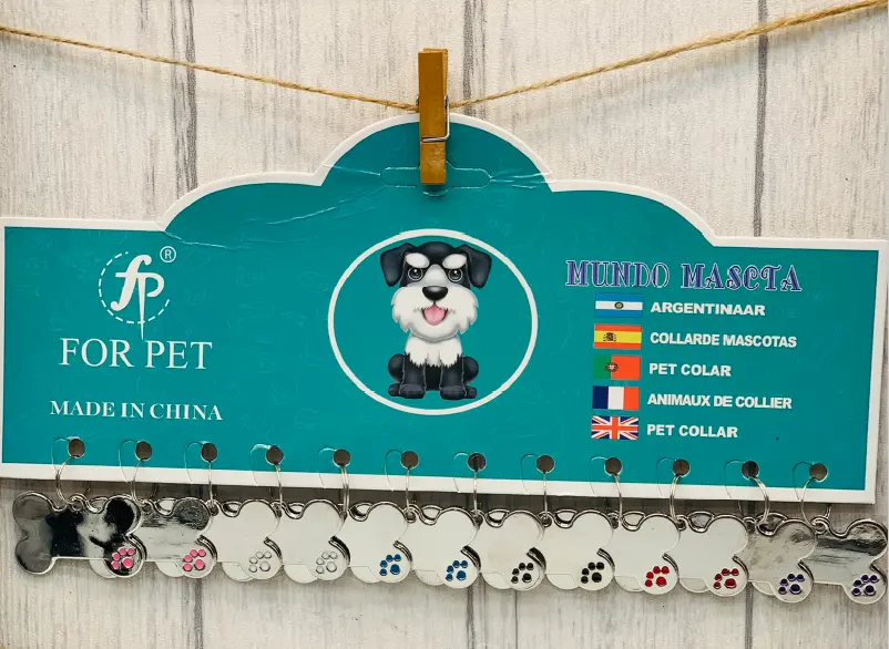 PLACA TIPO HUESO - PLATEADA