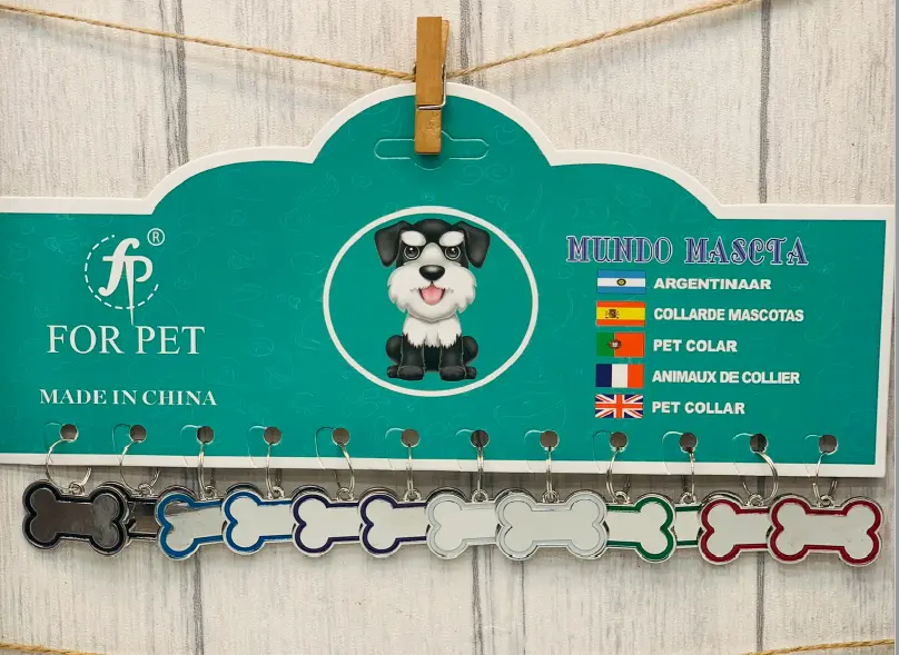 PLACA TIPO HUESO - PLATEADA CON BORDE