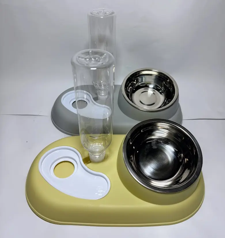 [OME-4522] COMEDERO CUENCO METALICO CON BOTELLA