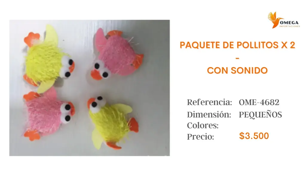 PAQUETE DE POLLITOS X 2 - CON SONIDO
