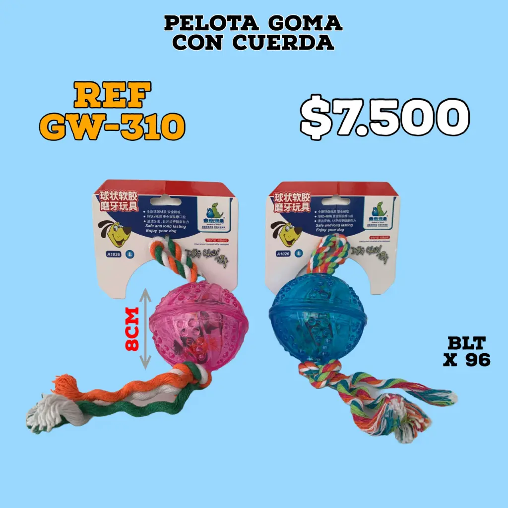 PELOTA DE GOMA CON CUERDA