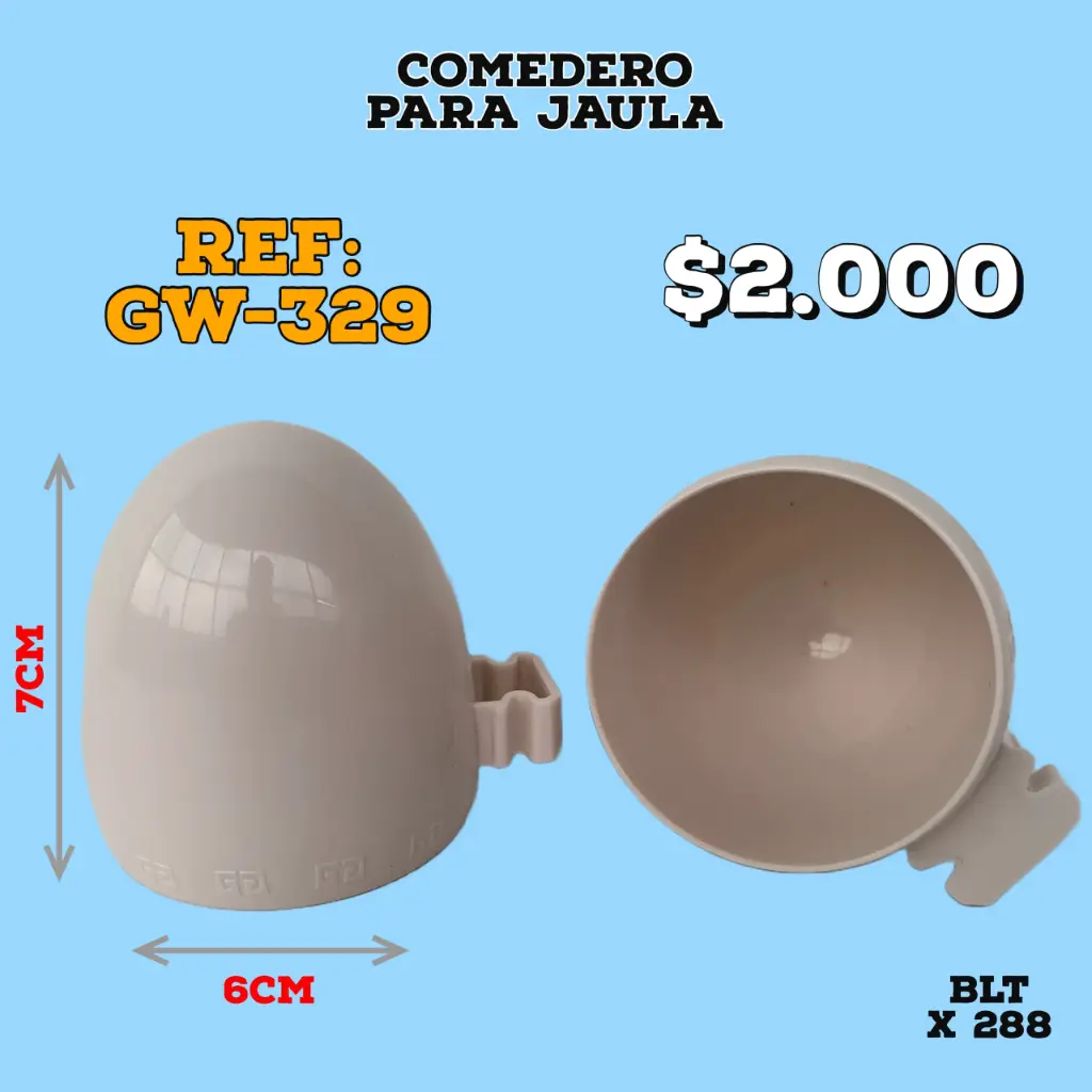 [GW-329] COMEDERO PARA JAULAS - EN FORMA DE HUEVO