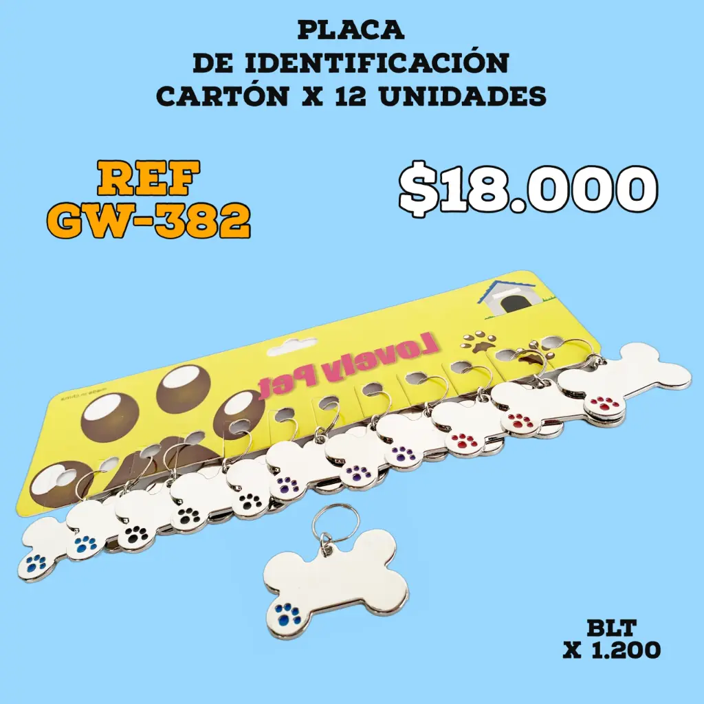 PLACA HUESO  - DISPLAY X 12