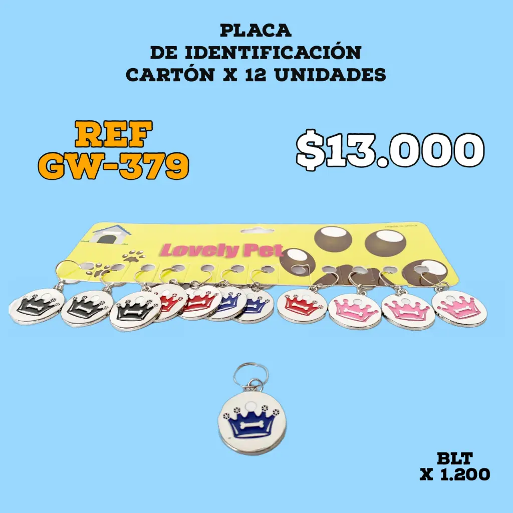 PLACA CIRCULO CORONA - DISPLAY X 12