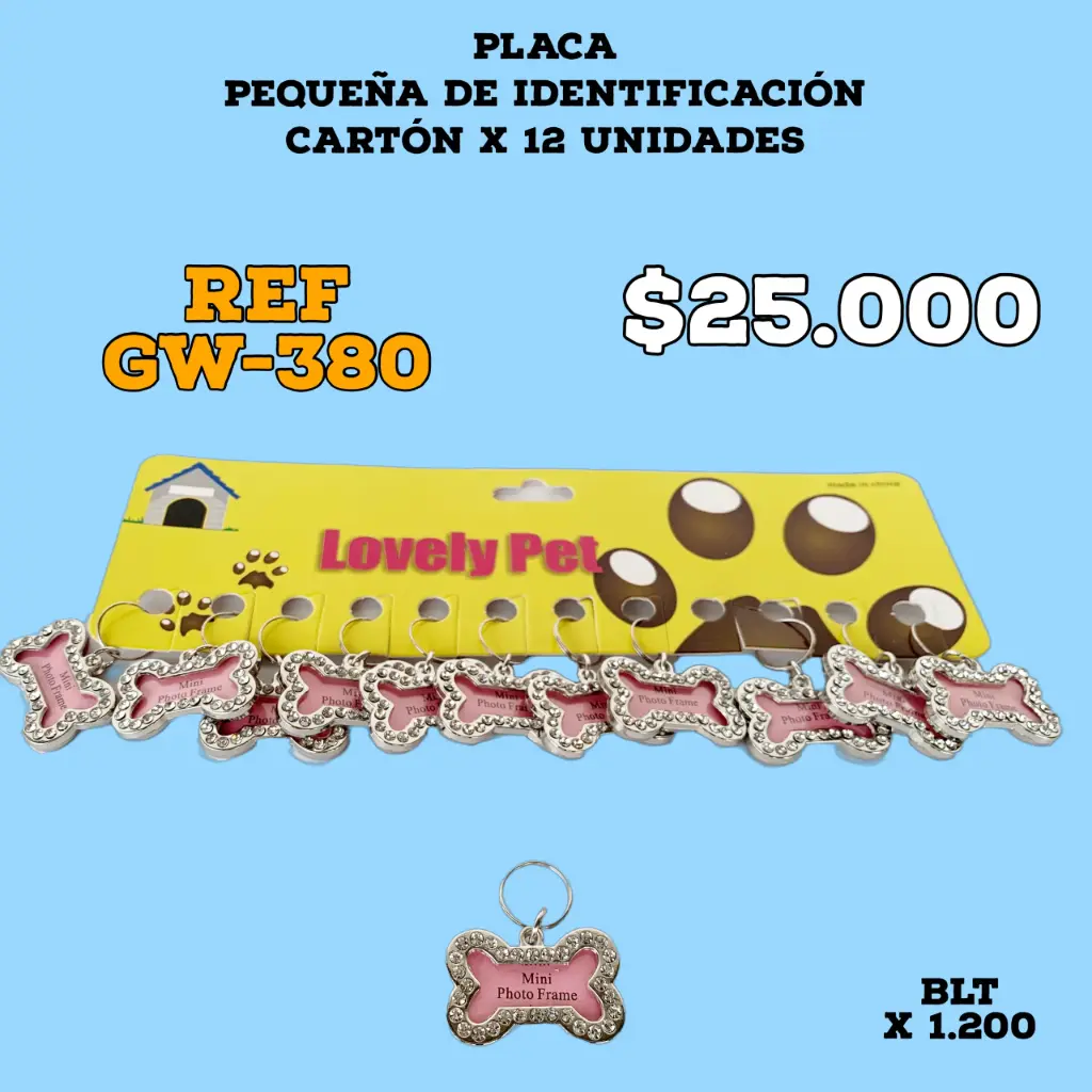 [GW-380] PLACA HUESO BRILLANTE - DISPLAY X 12