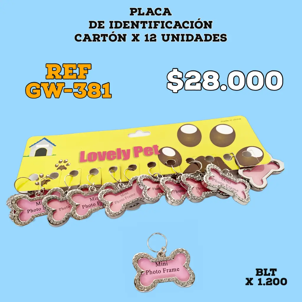 [GW-381] PLACA HUESO MIRELLADO - DISPLAY X 12