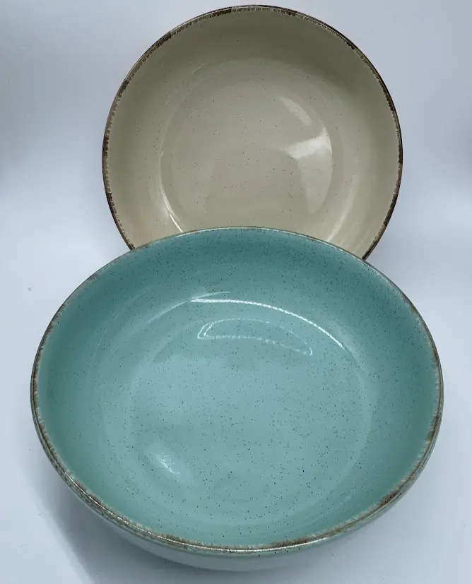 [PW-2247] COMEDERO EN CERAMICA  - BORDE DORADO (20*6 cmts)