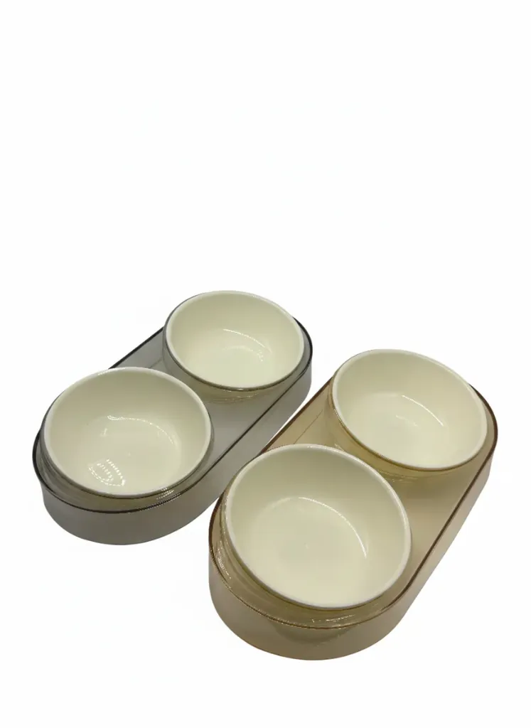 [OME-0572] COMEDERO DOBLE BASE TRANSPARENTE