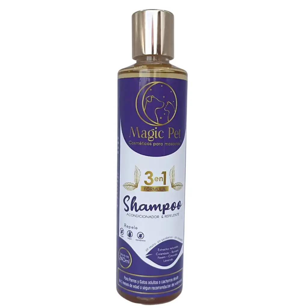 [OME-0240] SHAMPOO REPELENTE DE PULGAS - MAGIC PET (240 ML)
