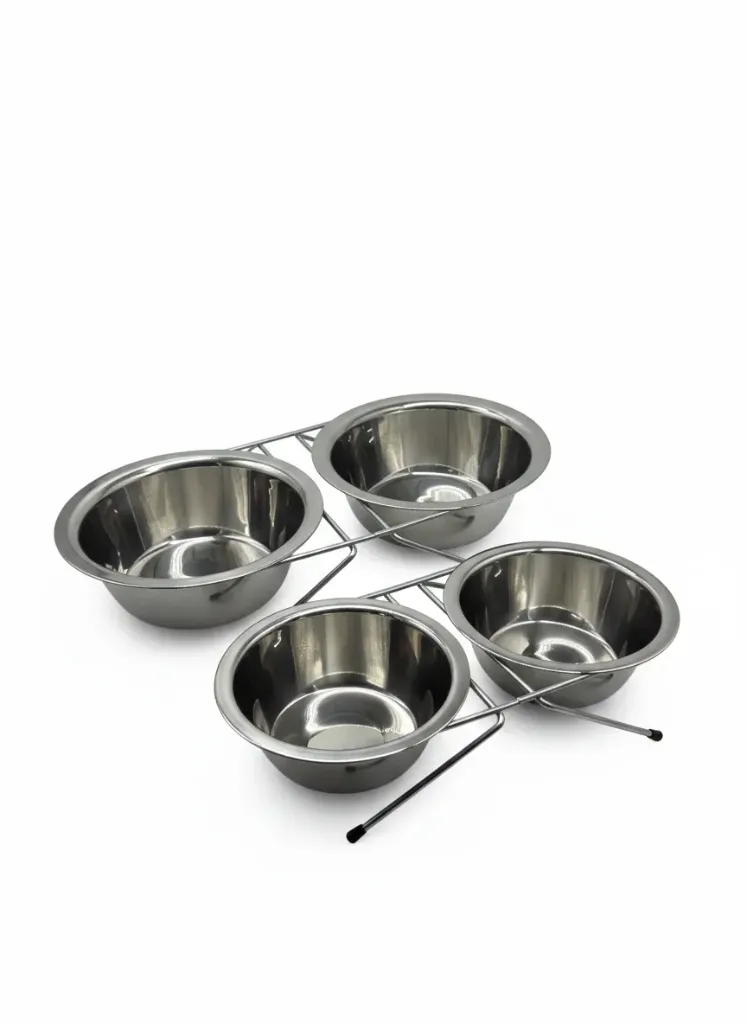 [OME-0317] COMEDERO DOBLE BASE METALICA - 17 CMTS