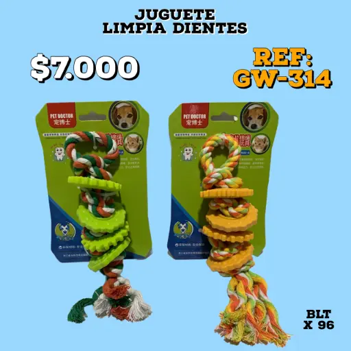 [GW-314] LIMPIA DIENTES - LAZO CON AROS