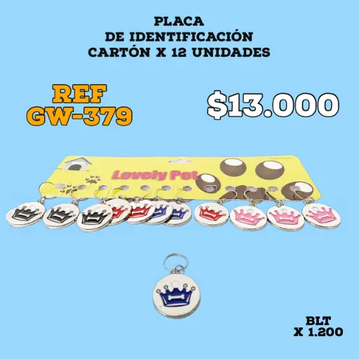 [GW-379] PLACA CIRCULO CORONA - DISPLAY X 12